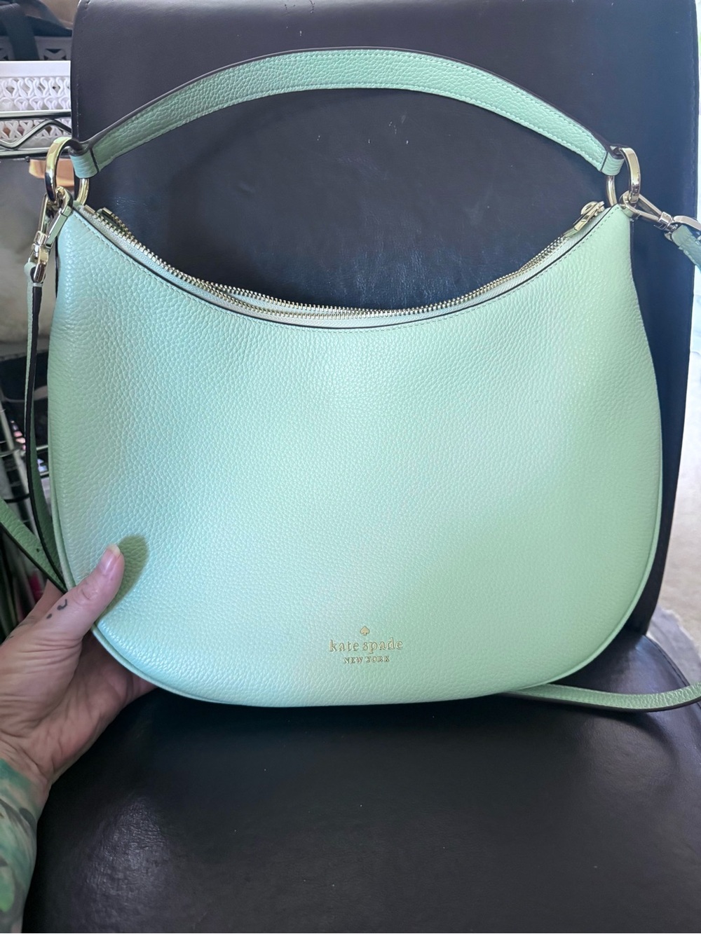 Kate Spade New York Mint Green Leather Hobo Bag
